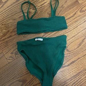 You Swim High Waist Forest Green Bikini